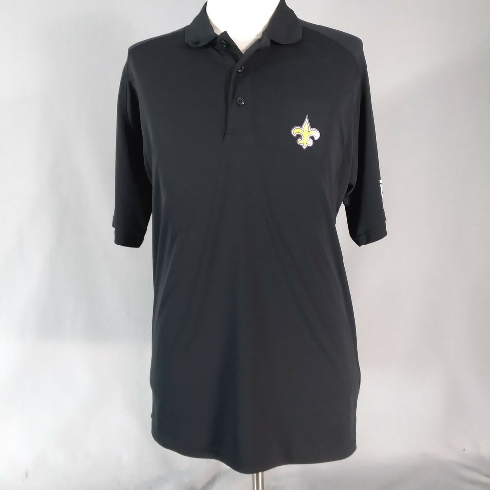 NFL New Orleans Saints golf polo shirt adult medium black Dri-Fit